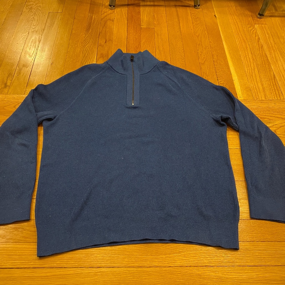 Blue Banana Republic 1/4 Zip Supima Cotton Pullover Sweater - Size XL